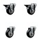 Service Caster 3.5'' Black Poly Wheel Swivel Bolt Hole Caster Set with 2 Posi Lock Brake, 4PK SCC-BH20S3514-PPUB-BLK-PLB-2-S-2 - alternate 1